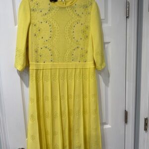 Ming Wang Yellow Formal Dress with Embellishments